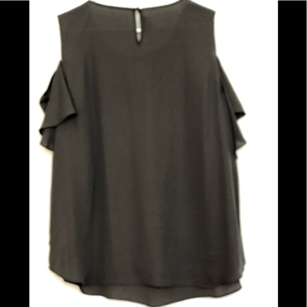 A. Buyer Charcoal Studded Cold Shoulder Blouse 2X - Picture 7 of 11